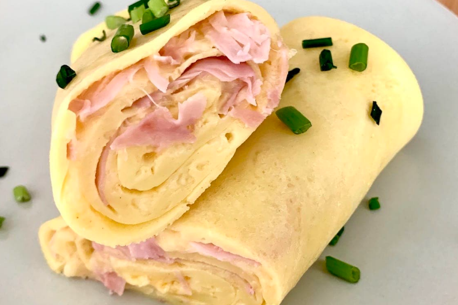 Pfannkuchen mit Rinderschinken