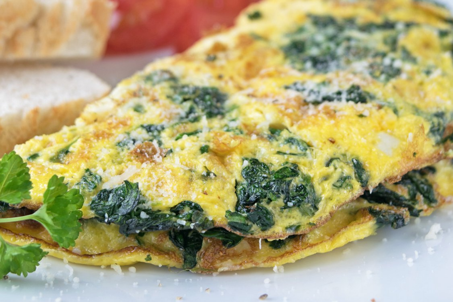 Omelett mit Spinat